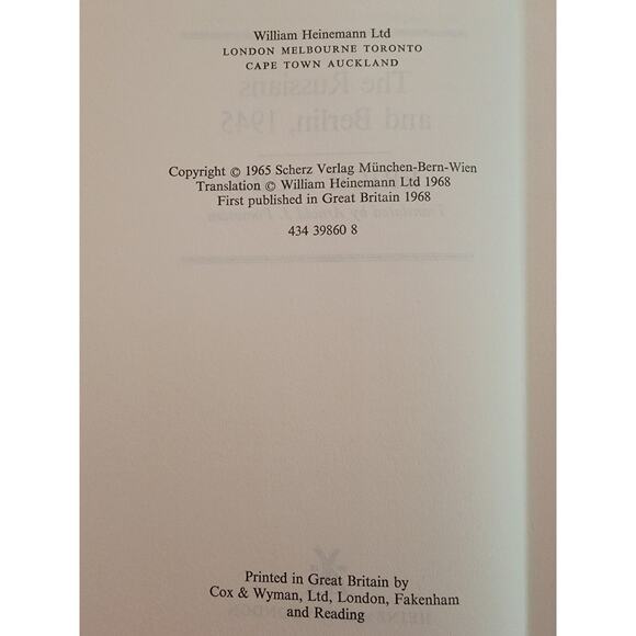 The Russians and Berlin 1945 by Erich Kuby 1968 Hardcover - Picture 2 of 4